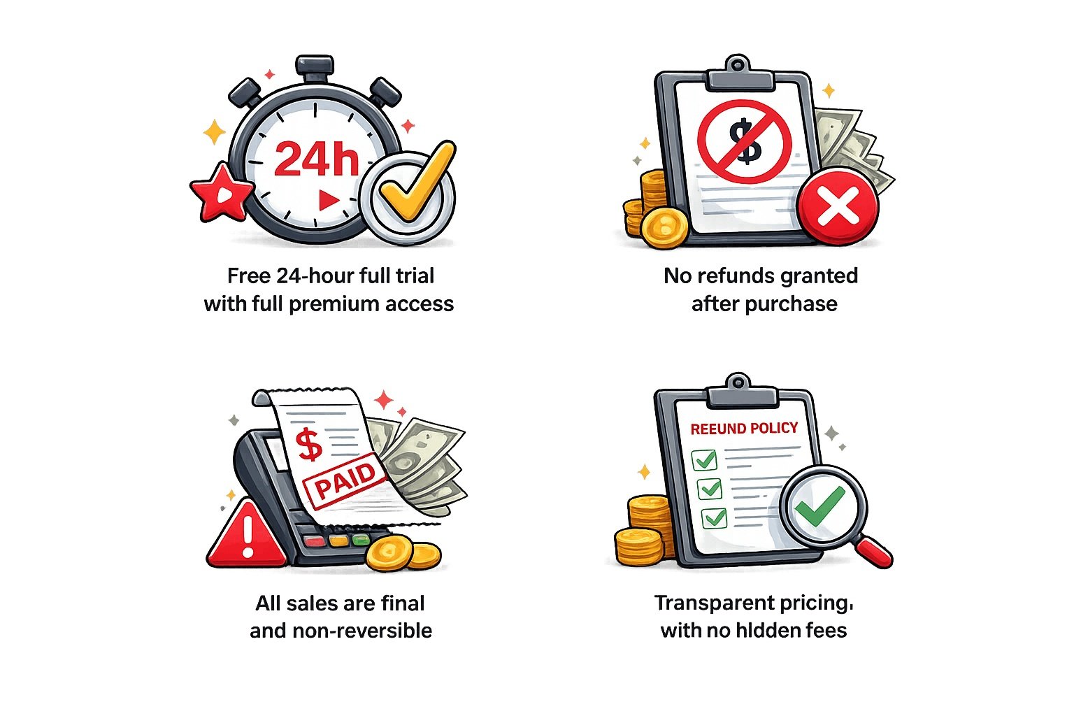 IMPlayer refund policy transparent terms and conditions